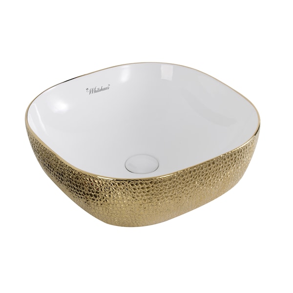 Whitehaus Sqr Above Mount Basin W/ An Embossed Exterior, Interior, And Center Drai WH71301-F25 - main